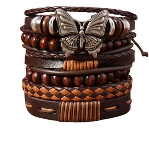 Ethic Style Butterfly Vegan Bracelet, 6 Piece Set NEW
